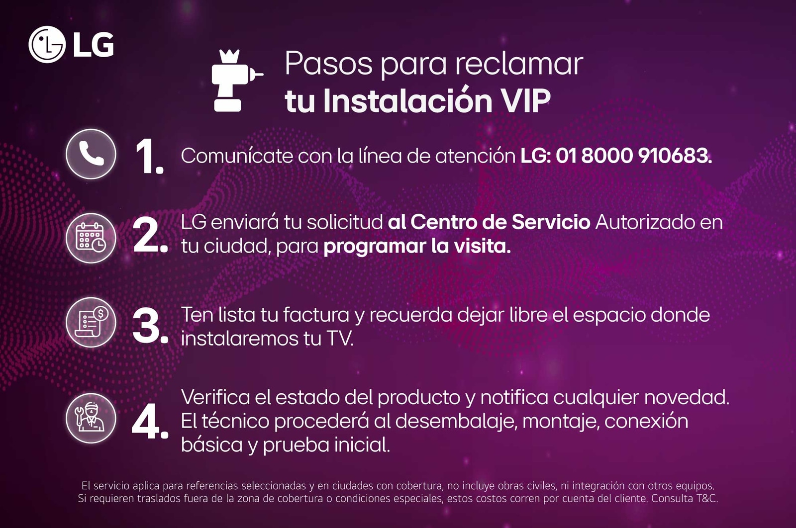 Pasos para reclamar tu instalación  Smart TV LG OLED evo AI C5 4K.